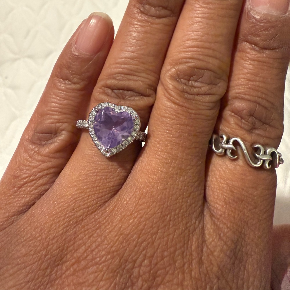 Lavender Moon Quartz Heart Ring - Picture 6 of 6
